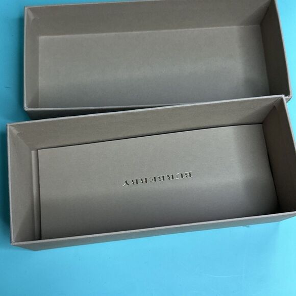 Burberry Empty Tan Sunglasses Gift/Storage Box and Pamphlet 7" x 3" x 2 5/8" - Picture 3 of 3